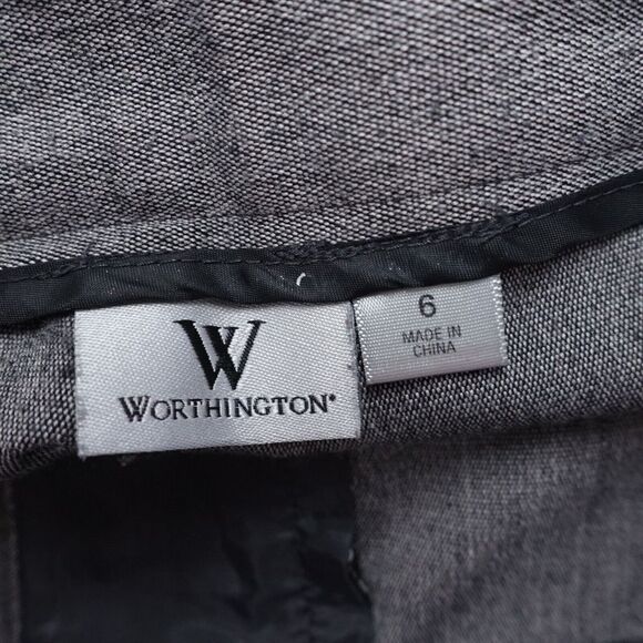 Worthington Dress Pants Womens 6 Gray Polyester Stretch Zip-Waist Classic Formal - Picture 5 of 8
